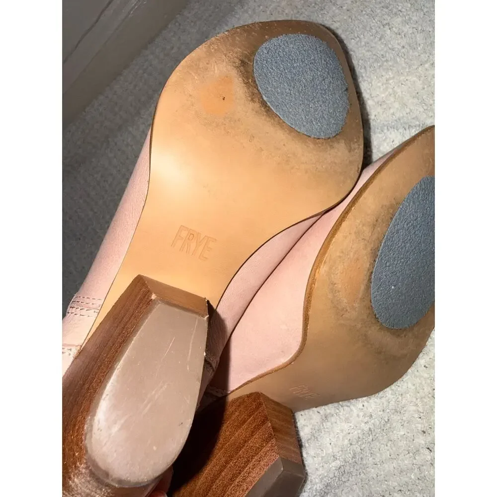 Frye Reina Cutout Booties Short Ankle Boots size 9.5 taupe pink color